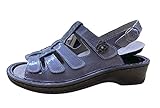 Futter: Leder Stuppy Damen Sandalette blau Reflexr-Aktivschuhe aus Leder, Größe 37 bis 42, Damen Größen:42, Farben:blau/Kombi
