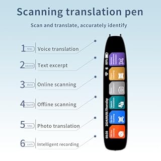 Language Translator Pen, 142 Languages Supported Translation Pen, OCR Pen Scanner, Text to Speech Reading Pen for Dyslexia, Text Extract Reader Pen, Portable Traductor Pen for Study, Travel, Business