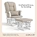 Storkcraft Tuscany Custom Glider and Ottoman with Free Lumbar Pillow (White/Taupe Swirl) - Cleanable Upholstered Comfort Rocking Nursery Chair with Ottoman