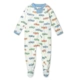 HonestBaby Sleep & Play Footed One-Piece Pajama Sleeper 100% Organic Cotton, Baby Boys, Farm Fleet