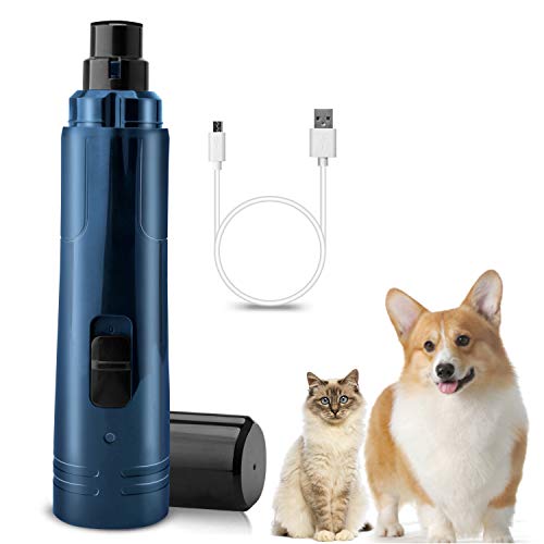 NOVEMBER SPRING Dog Nail Grinder Upgraded with LED 2-Speed Electric Rechargeable Pet Nail Trimmer Paws Grooming & Smoothing for Dogs & Cats