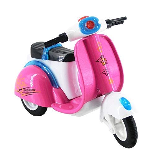GD ZONE Presents Mini Die Forged Metallic Scooter 4 Inches Vespa Motor Bike Car Toy with Pull Again [Pack of 1]