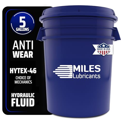 MILES LUBRICANTS ISO46 Anti-Wear Hydraulic Fluid Premium Quality 5 Gallon Pail Industrial Mobile Equipment Pumps Motors Systems Heavy Equipment