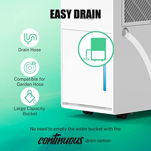 Domdre 4,500 Sq.ft Energy Star Dehumidifier For Basement With Reusable Air Filter, 50 Pint Dehumidifiers For Home Large Room With Continuous Custom Comfort Modes #TOP5