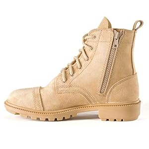 BURGAN 842 Short Combat Boot (Side Zipper) | Unisex High Lace Up Military Jungle Low Cut Style | Ankle Bootie | Genuine…