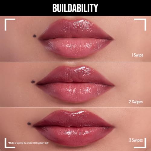 Image of Staze Y.U.M.M.Y Lip Gloss Balm | 3-in-1 Gloss + Tint + Balm | High-Shine Glossy Finish | With SPF 15 | Non-sticky Formula with Hyaluronic Acid & Shea Butter | 04 Strawberry Jelly | 2g (Pack of 2)
