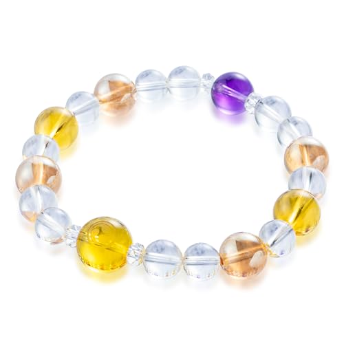 Image of Japan bracelet lucky charm crystal citrine amethyst feng shui traditional money luck fortune