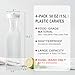 Cuiselect 50 Oz Water Carafe with Lids, Square Plastic Pitcher for Mimosa Bar, Drinks, Milk, Iced Tea, Juice Container for Fridge, BPA-Free, NOT DISHWASHER SAFE (4 Pack)