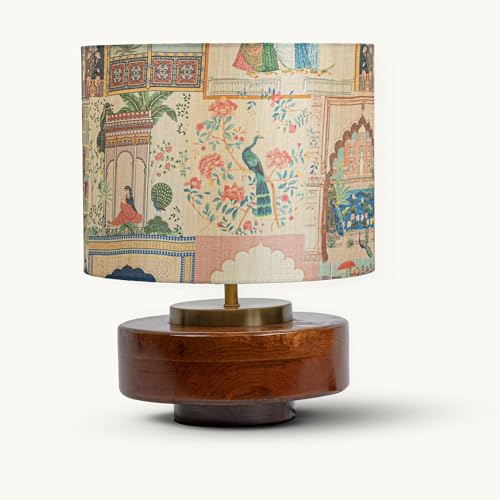 14'' Turtle-Shaped Table Lamp for Bedroom, Living Room | Wooden B...