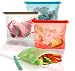 Reusable Sandwich Bags, Reusable Snack Bags & Freezer Bags - Set of 4 – Double Thick Silicone Bags – Economical & Eco Friendly – Microwave & Dishwasher Safe