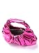 Verdusa Women's Metallic Ruched Bags PU Leather Evening Clutch Handbags Hot Pink One-Size
