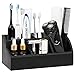 Produktbild Luxspire Zahnbürstenhalter, 5 Fächer Elektro Zahnbürsten Halter Organizer Familie Zahnputz Halterung Große Kapazität Zahnputzhalter Make Up Organizer für Familien Zahnpasta Shaver Herren, Mattschwarz
