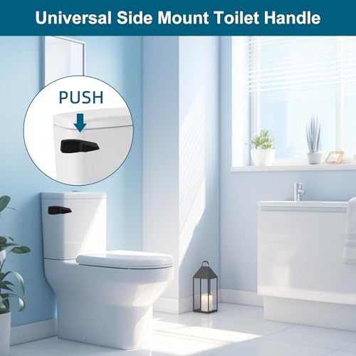 Image of Universal Side Mount Metal Toilet Handle Replacement Kit, Oil Rubbed Bronze | Compatible with American Standard /Mansfield /Gerber /TOTO /Kohler Toilet, Toilet Tank Flusher Lever with Flapper Chain