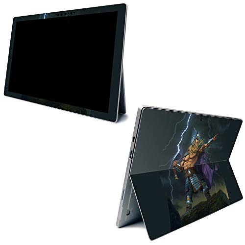 Image of MightySkins Carbon Fiber Skin for Microsoft Surface Pro 7 - God of Thunder | Textured Carbon Fiber Finish | Easy to Apply, Remove, and Change Styles | Made in The USA