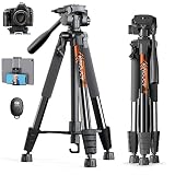 KINGJOY 75" Camera Tripod for Canon Nikon Cell Phone Tall Tripod with Wireless Remote Travel Bag Pho