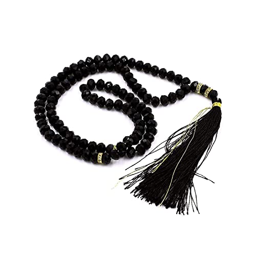 Image of Tasbih /Tasbeeh Islamic Salat Prayer 100 Beads Crystal Black Beads Tasbeeh