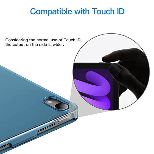 Image of JETech Cover Case for iPad mini (A17 Pro, 2024 Model, 7th Generation) / mini 6 (2021 Model, 6th Generation), Slim Stand Hard Back Shell Smart Cover with Auto Wake /Sleep (Teal)