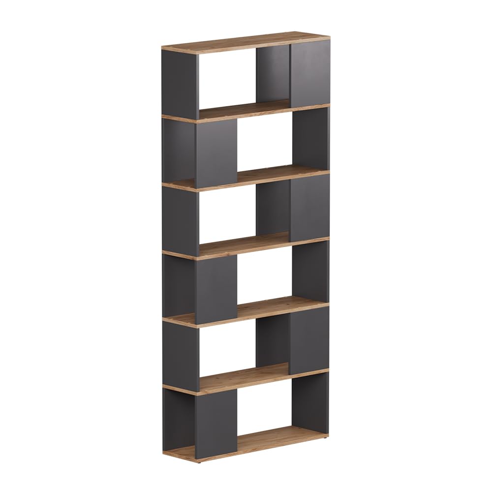 Vicco Séparation de pièce Eneos, Anthracite/​chêne doré, 80x186cm, utilisable comme étagère autoportante pour Une Division Flexible de l'Espace