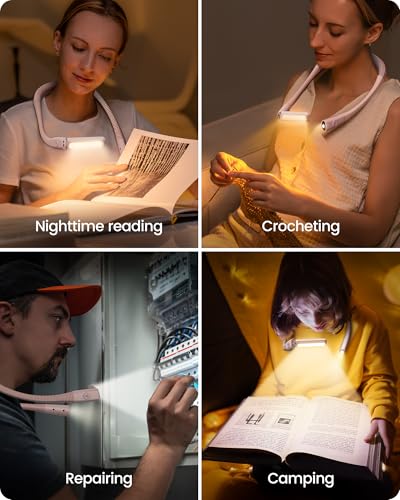 Image of Glocusent Bendable Neck Light, 100 Hours Reading Light for Book Lover Gifts