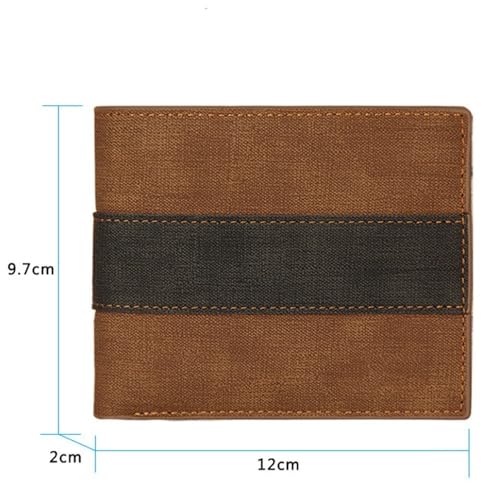 men's wallet New Men's Frosted Wallet Leather Short Multi-card Slot Large Capacity Korean Fashion Youth Retro Men's Wallet(Brown)2