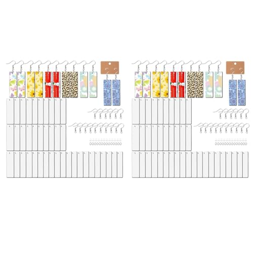Pendientes de sublimación rectangulares para personalizar tus diseños con bolsas, 100 uds 2