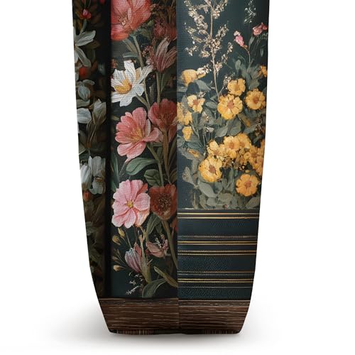 Vintage Floral Bookshelf Dark Academia Tote Bag miniatura 3