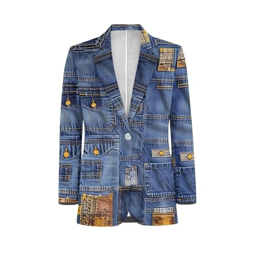 Blazer for Men Regular Fit Suit Jacket Coat Sport Coats One Button Notch Lapel Dress Jacket with Pockets3