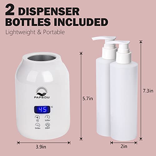 Massage Oil Warmer New And Improved Thermostatically Controlled For Personal Use And Professional Masseurs, Salons And Spas, Good For Lotion Also With The Aid Of The Two Dispenser Bottles #TOP2