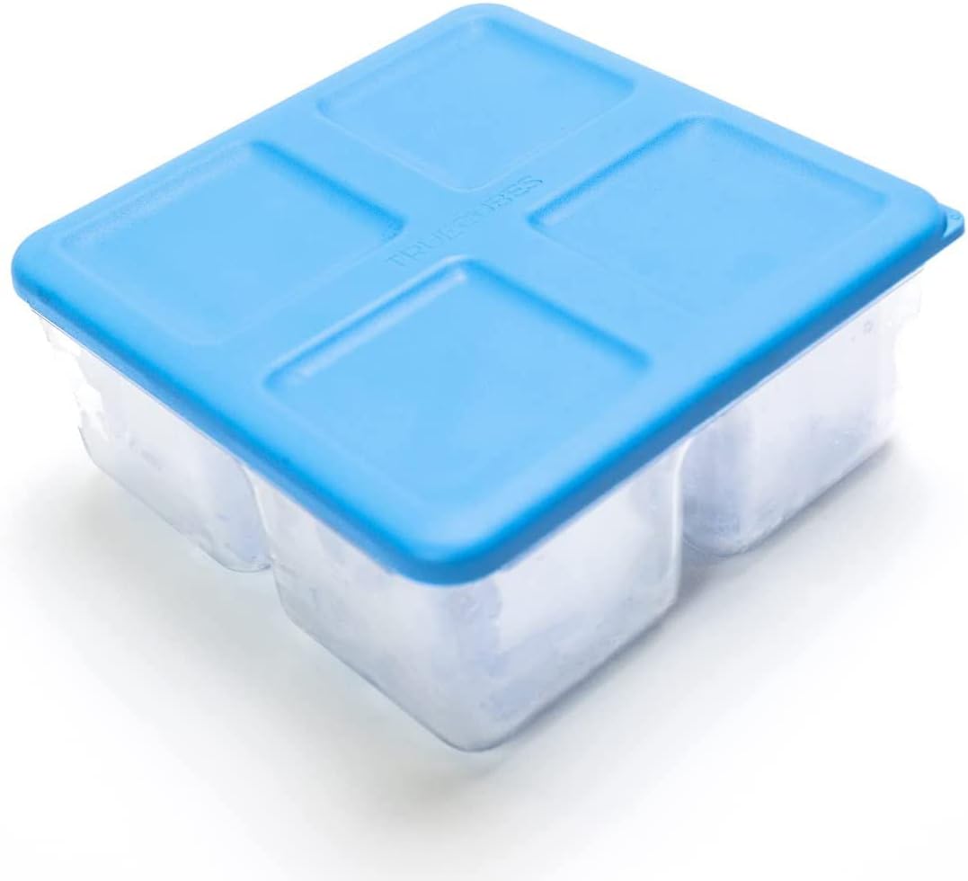 True Cubes Crystal Clear Ice Tray with Lid – Stackable 2"x2"x2" Mold for Space-Saving, Sturdy, Bartender-Quality Ice – Perfect for Cocktails, Whiskey, and Drinks at Home, Ready-to-Serve Convenience