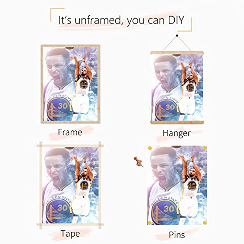 Ruiyan Stephen Curry Poster For Walls, Basketball Superstar Sports Canvas Wall Art Print, Inspirational Man Cave Boys Room Office Decor, Gifts Fans, 16''X24''-No Frame #TOP4