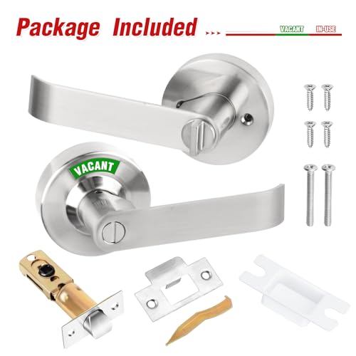 Aglehome Bathroom Indicator Privacy Door Lock,Vacant Occupied Lock, Silver by aglehome - Used condition - Image 9