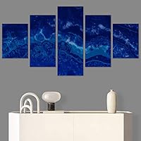 SIGNWIN 5 Panel Canvas Wall Art Abstract Colorful Decorative Elements Modern Artwork for Home Decorations Ready to Hang - 60