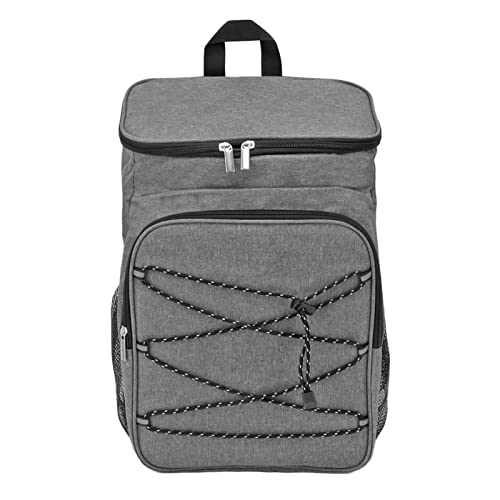 Light Gray Camping Insulated Backpack Large Capacity Refrigerated Thermal Bag with Cup Holder Insulated Backpack Suitable for Lunch Box