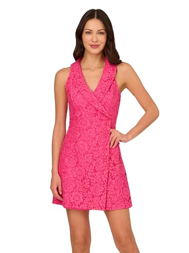 Image of Adrianna Papell Women's Lace Tuxedo Short Dress