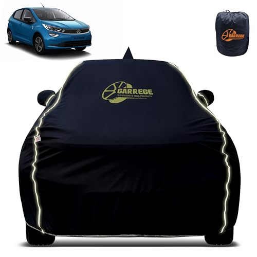 Image of Reflector Waterproof Car Cover for Tata Altroz with Mirror & Front Antenna Pocket | All Weather Protection | Washable Fabric | Black Color