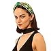 QTMY Rhinestone Crystal Wide Headbands Knot Turban Fashion Vintage Hairband Elastic Hair Hoops Hair Accessories for Women Girls (Green)