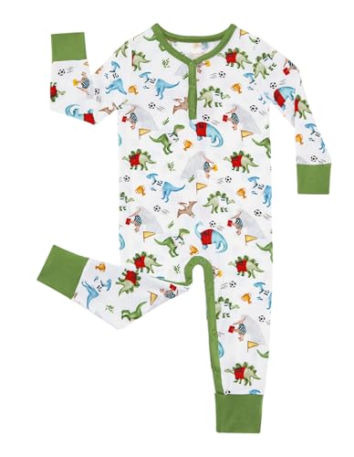 Image of DREAMHALO Baby Boys Girls Romper-Viscose Made from Bamboo, Long Sleeve Jumpsuits Soft Footless Rompers, Unisex