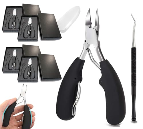Logianami ニッパー 爪切り ネイルニッパー ステンレス製 ニッパー型つめきり 巻き爪 足用 変形爪 陥入爪 (4セット)