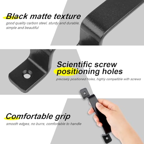 DesertBoy 2 Stk Scheunentor Griff, Schiebetür Handgriff, Schiebetür Griff, Scheunentorgriff, Schiebetürgriff, Schrank Türgriff, Griffe Schwarz, Massiver Stahl-Türgriff, mit Schrauben, für Eine Holztür