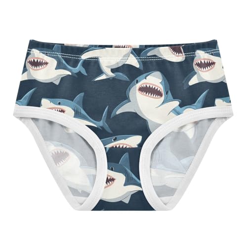 Wusikd Sharks Girls' Underwear Cotton Cartoon Girls Briefs Soft Toddler Underwears 2T