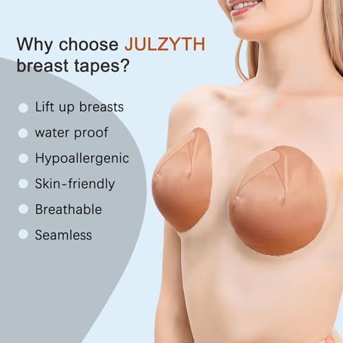 Breast Tape with Reusable Nipple Covers & Wipes | Support & Lift for Large Breasts | Stick-On Bra for A-F CUP3