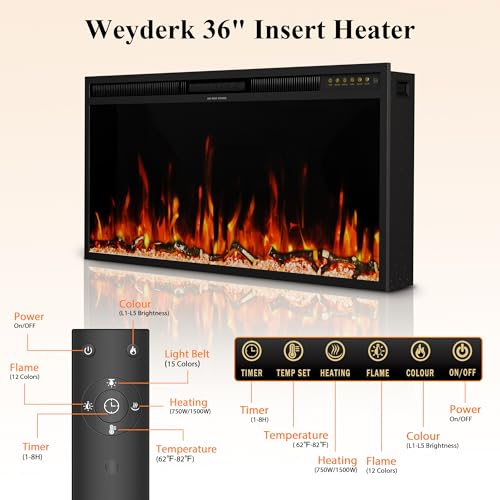 Weyderk Fireplace Remote and Controls