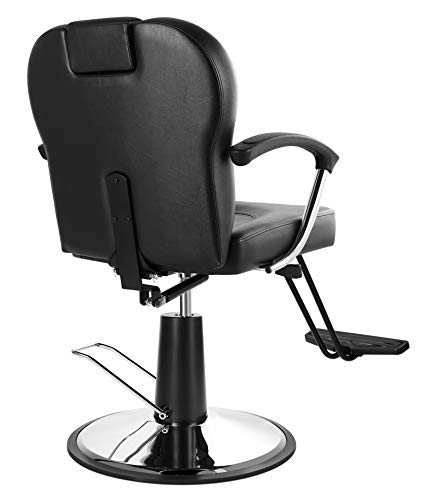 Eastmagic Hydraulic Reclining Salon Chair Barber Chair With Movable Headrest Beauty Salon Equipment All Purpose (Black) #TOP1