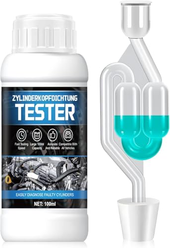 NoxGule Zylinderkopfdichtung Tester CO2 Tester Kühlwasser Kühlmittel Tester Schnelle Präzise Erkennung Kühlsystem Abgastest Auto für Zylinderkopfdichtung PKW LKW & Wassergekühlte Motoren 100ml