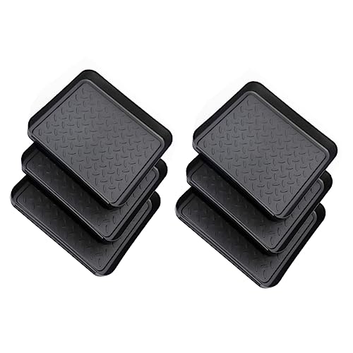 JECOMPRIS 3-Piece Boot Tray Set Waterproof Shoe Storage Tray Sturdy Plastic for Indoor/Outdoor Use for Entryway and Hallways