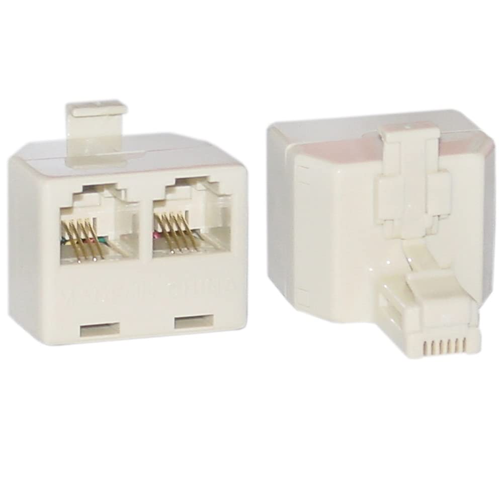 QualConnectTM Phone Splitter (Straight), RJ11 6P4C Male to 2 RJ11 6P4C Female