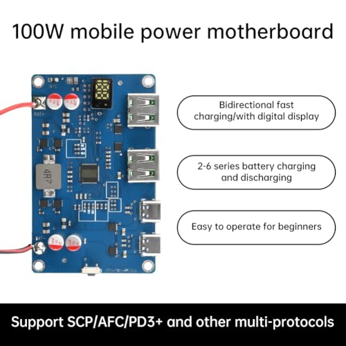 Módulo de carga rápida de 100W con pantalla digital para baterías de 2S a 6S 7