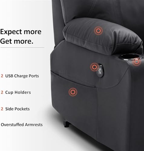 Sillón eléctrico reclinable piel un color miniatura 4