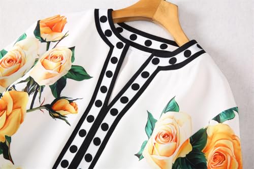 Wvapzxx Spring Summer Women Floral Print Maxi Dress Loose V-Neck Robe Casual Beach Party Dress4