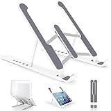 pidien Portable Laptop Stand, Adjustable Laptop Holder Riser Computer Stand for Desk Notebook Stand Mount (White)